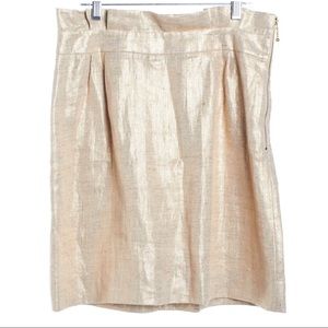 KATE SPADE | Gold Linen | Skirt The Rules | Size 6